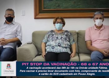 Pouso Alegre fará “Pit Stop” para vacinar idosos de 68 e 67 anos contra covid-19