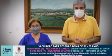 Vacinação de pessoas com 61 e 60 anos contra a covid-19 será dividida por sexos em Pouso Alegre