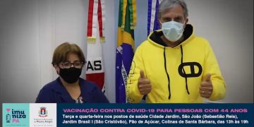 Pouso Alegre inicia vacinação contra a covid-19 de pessoas com 44 anos