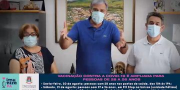 Vacinação contra covid-19 é ampliada para pessoas de 26 a 28 anos em Pouso Alegre