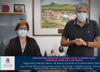 Vacinação contra a covid-19 é ampliada para pessoas com 36 e 35 anos em Pouso Alegre