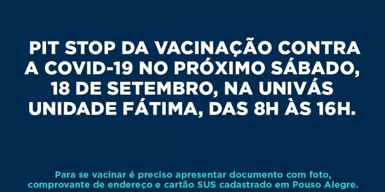 Mais uma chance para você tomar a 1ª dose contra a covid-19