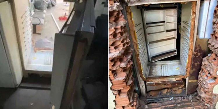 Homem usa geladeira como passagem secreta para fugir da polícia