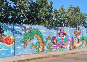 E. E. Virgília Paschoal no São Cristóvão ganha grafite inspirada em Dragon Ball