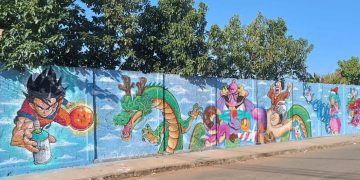 E. E. Virgília Paschoal no São Cristóvão ganha grafite inspirada em Dragon Ball