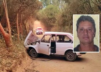 Garoto de 14 anos capota carro em estrada rural e o pai morre no acidente
