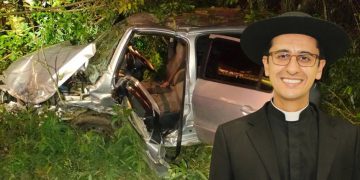Em Pouso Alegre, Padre Lucas Crispim, sofre acidente na MG-290 e fica ferido