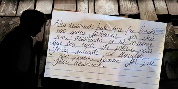 Roubou casa de delegado em Minas, devolve tudo e deixa um bilhete de desculpa