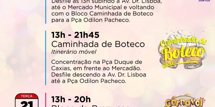 Prefeitura de Pouso Alegre divulga programação do carnaval de rua