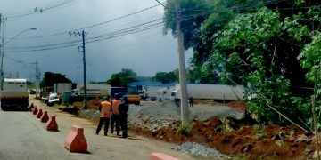Iniciada a construção da rotatória na Olavo Gomes em Pouso Alegre