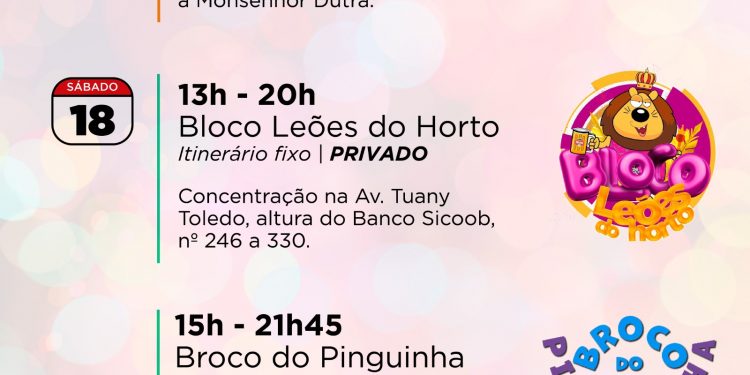 Prefeitura de Pouso Alegre divulga programação do carnaval de rua