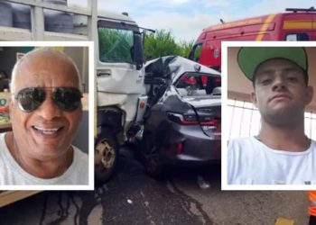 Na BR-459 Caminhão de gás bate em táxi e mata duas pessoas de Santa Rita do Sapucaí