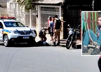 Em Pouso Alegre – Ladrão de Moto é salvo de linchamento popular com chegada da PM
