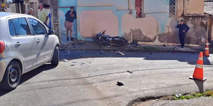 Em Pouso Alegre jovem motociclista sofre acidente no Bairro São Cristóvão