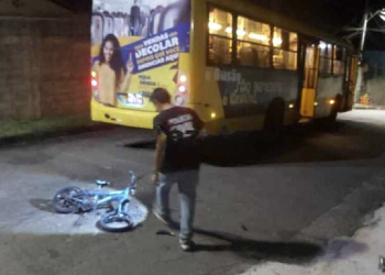 Em Machado menino é atropelado e morto por ônibus quando brincava com bicicleta