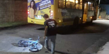 Em Machado menino é atropelado e morto por ônibus quando brincava com bicicleta