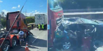 Motorista fica prensado em acidente na Rodovia Fernão Dias