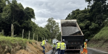 EPR Sul de Minas intensifica obras na MG-455 para melhorar a segurança viária